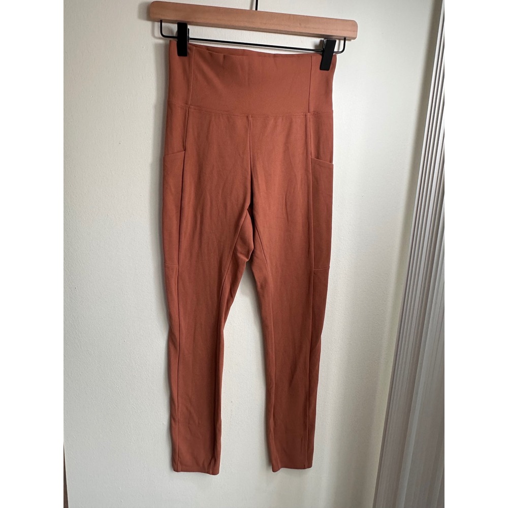 REI Co Op Women's Small High Waisted Pocket Leggings Rust‎ Orange